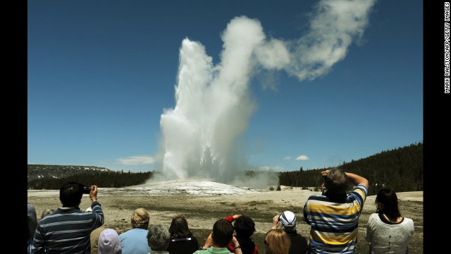 More than 300 geysers can be found throughout Yellowstone National Park's 3,472 square miles, and none is more famous than Old Faithful.
