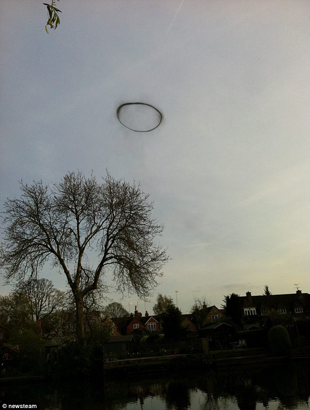 The black circle appeared in the sky near Warwick castle. It stayed there for around three minutes before vanishing. The local fire service said it had received no reports of fire on Friday evening