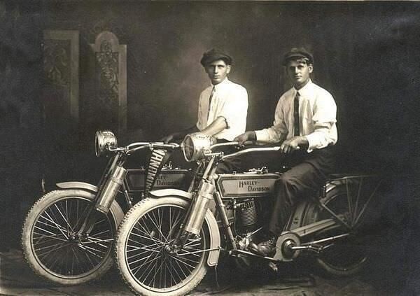 William Harley and Arthur Davidson, 1914 -- The Founders of Harley Davidson Motorcycles 