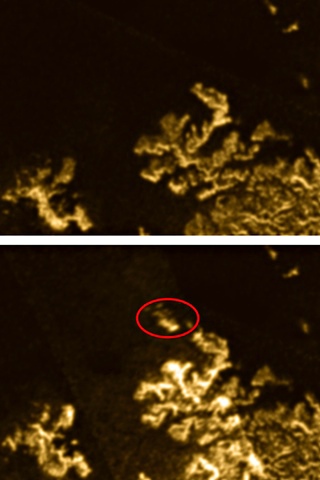Mystery island vanishes on Saturn’s moon Titan 4