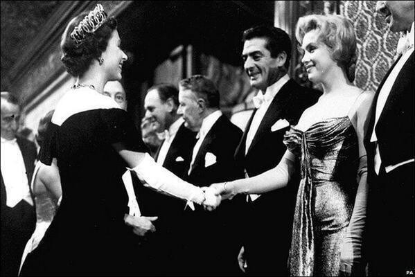 Marilyn Monroe meets Queen Elizabeth II - 1956