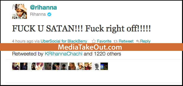Rihanna Tweet deleted right away.