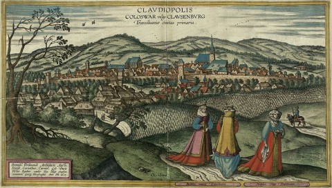 17th century view of Cluj-Napoca. Painting by Egidius van der Rye, engraving by Joris Hoefnagel (1542–1600). (Wikimedia Commons)
