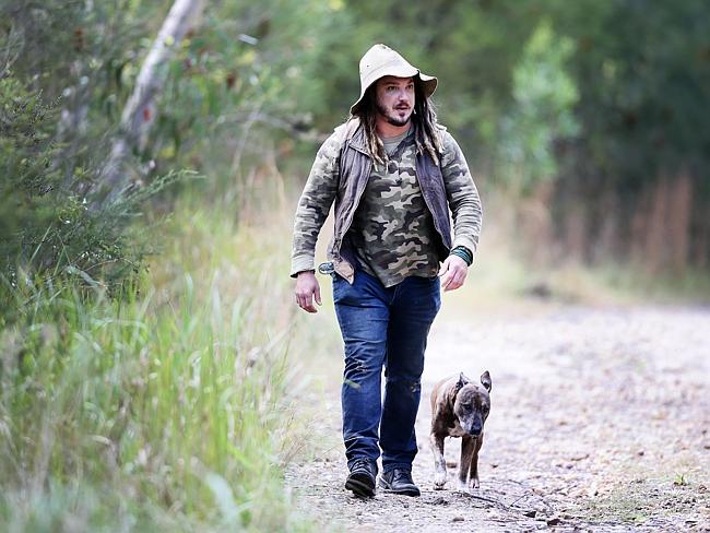 Jake Cassar, with his dog Benson, from Kariong. Picture: Peter Clark