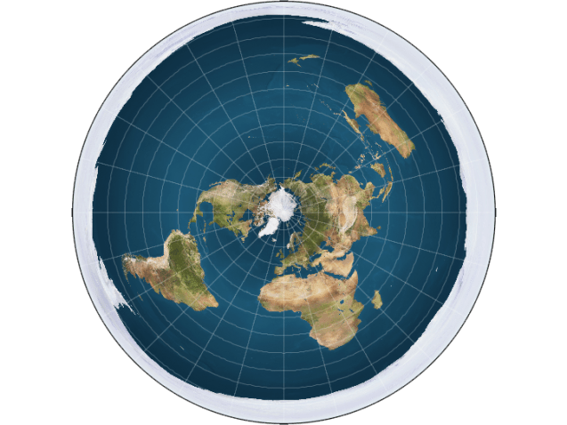 if the Earth was really flat This is how some terraplanistas conceive our planet.  The Arctic is in the center and an "ice wall" on the edges prevents people from falling ...