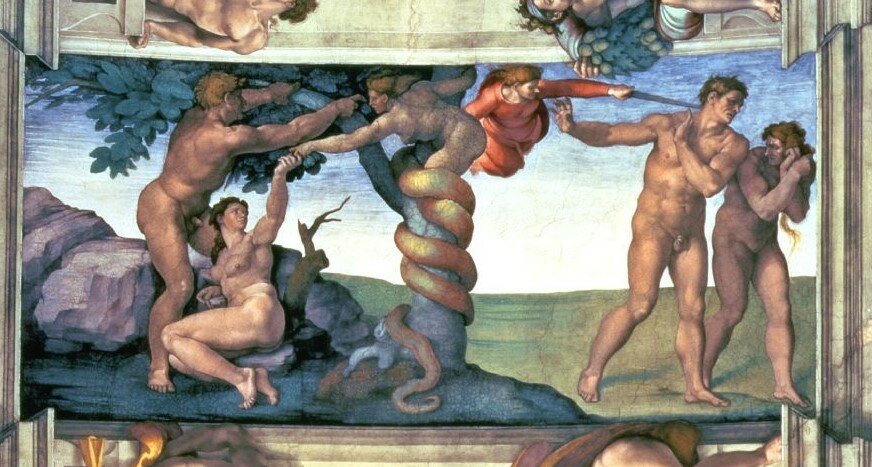 Michelangelo "The Fall and Expulsion from Paradise" XVI century