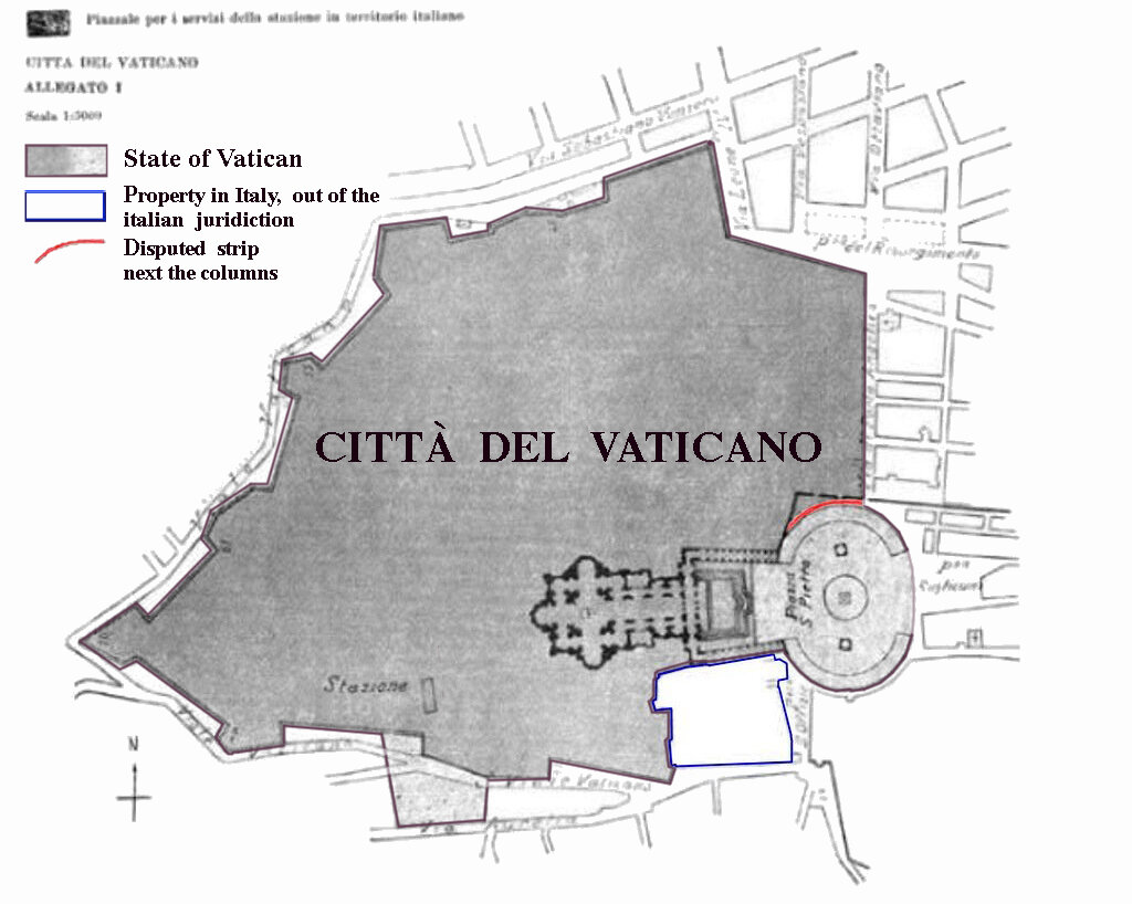 Vatican Territory after the signing of the Lateran Accords