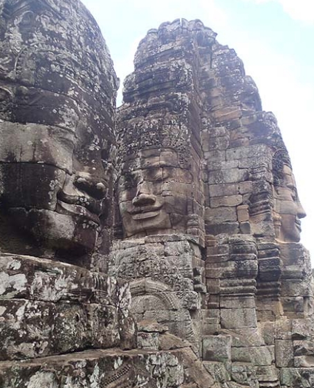 stone faces of Bayon Temple in Angkor