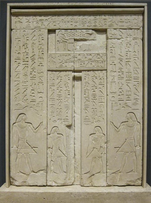 The door was decorated with hieroglyphs telling about the deceased