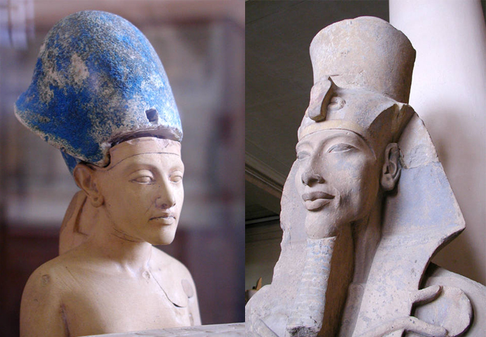 Portraits of Akhenaten in his youth and heyday.