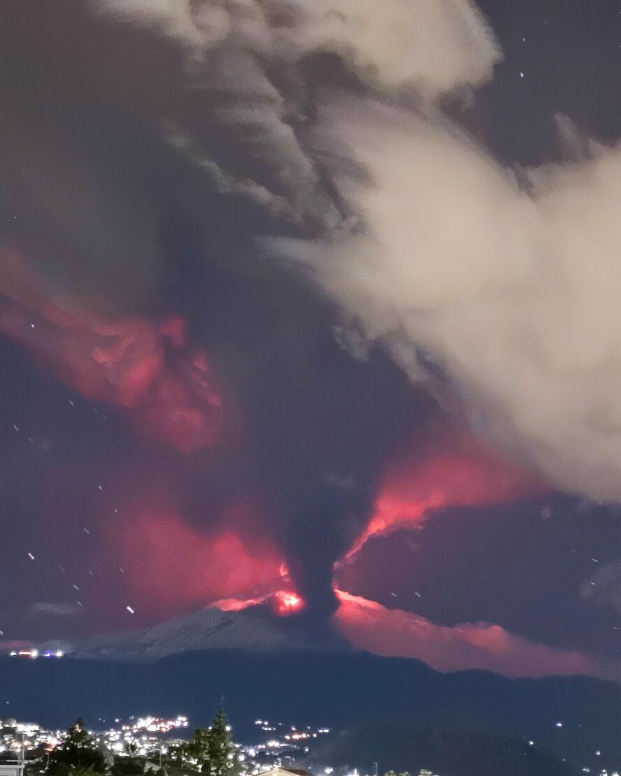 Etna is one of the highest (3329 meters) active volcanoes in Europe