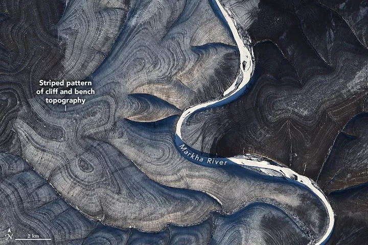 NASA finds mysterious stripes on satellite images over the Russian Arctic 2