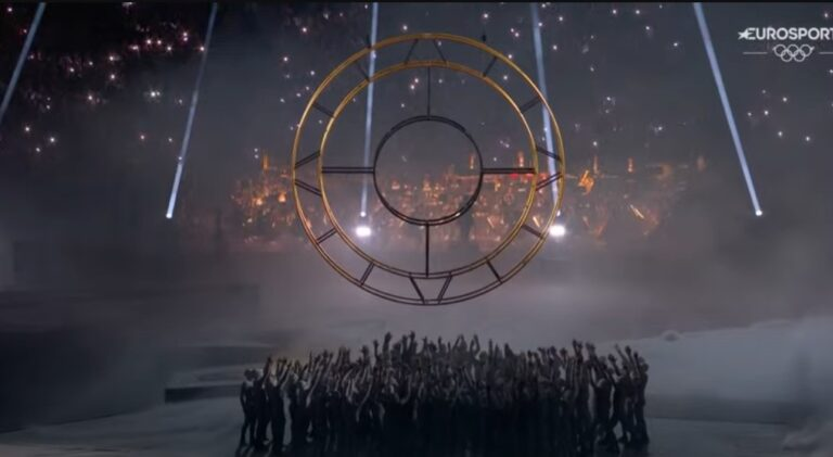 Symbole satanistyczne na Igrzyskach Olimpijskich 2024: maski zdjęte na plakacie ceremonii zamknięcia 6